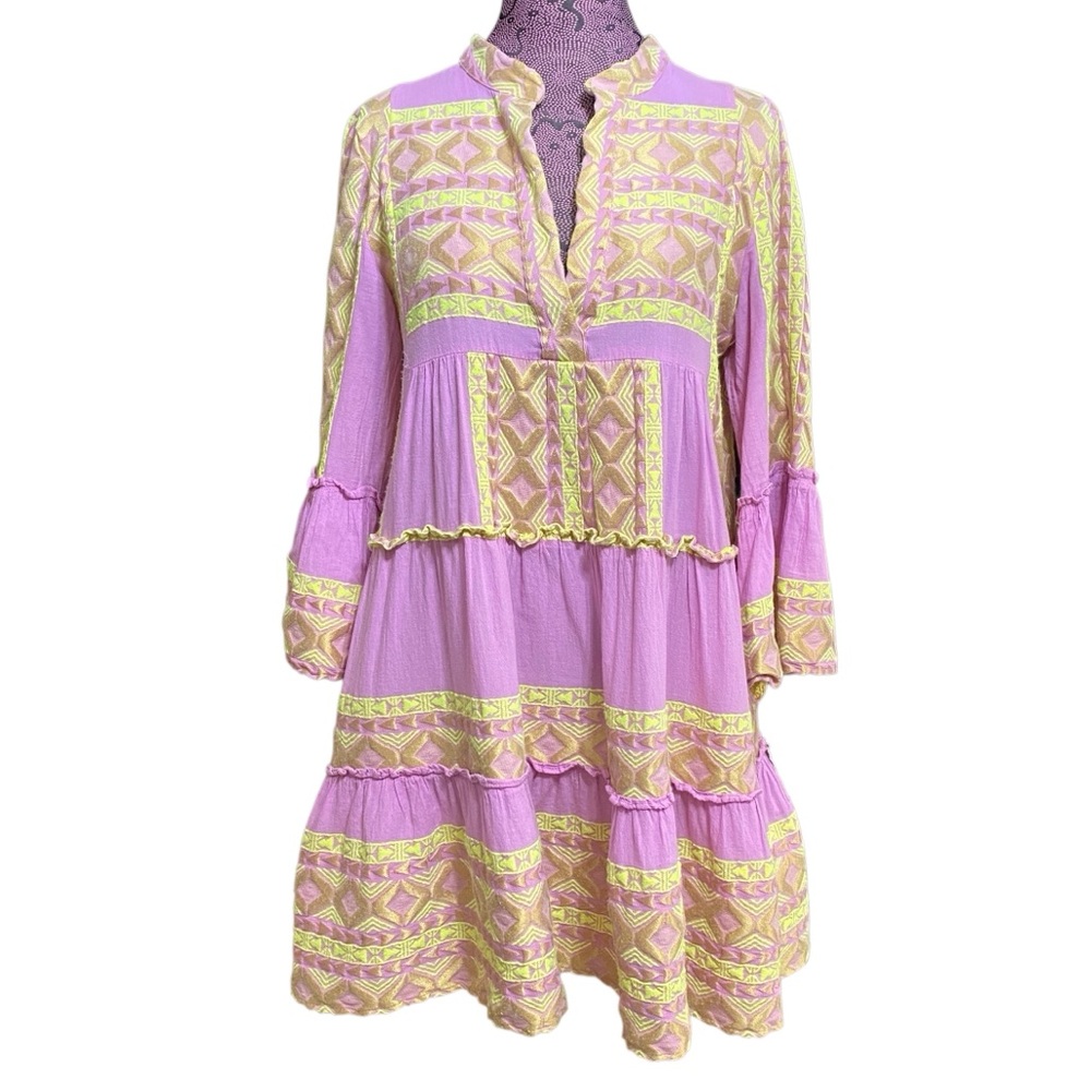 Lace The Label Pink Tier Mini Dress